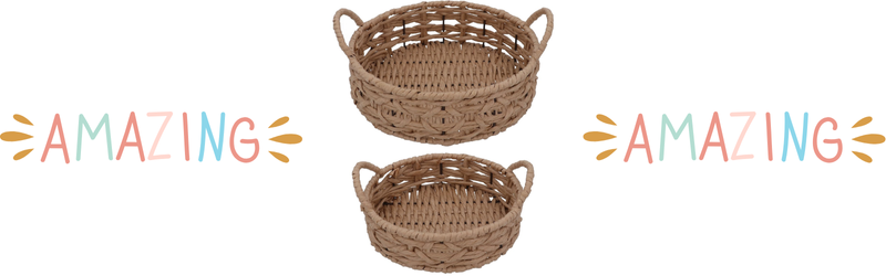 Sifcon Set of 2 Rattan Trays